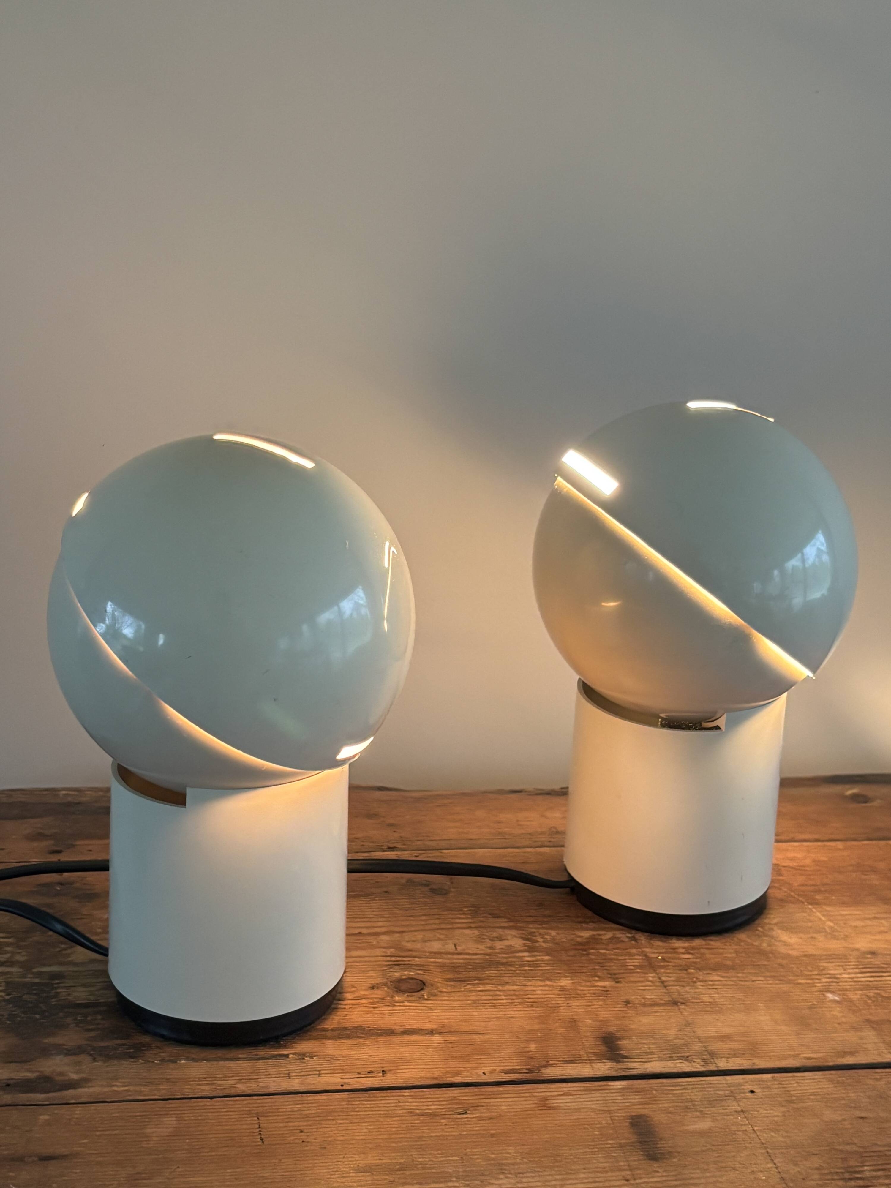 Set of two Vintage 'Pac-Man' Asteroidi Siberin Caronno table lamp Italy 70's design