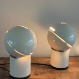 Set of two Vintage 'Pac-Man' Asteroidi Siberin Caronno table lamp Italy 70's design
