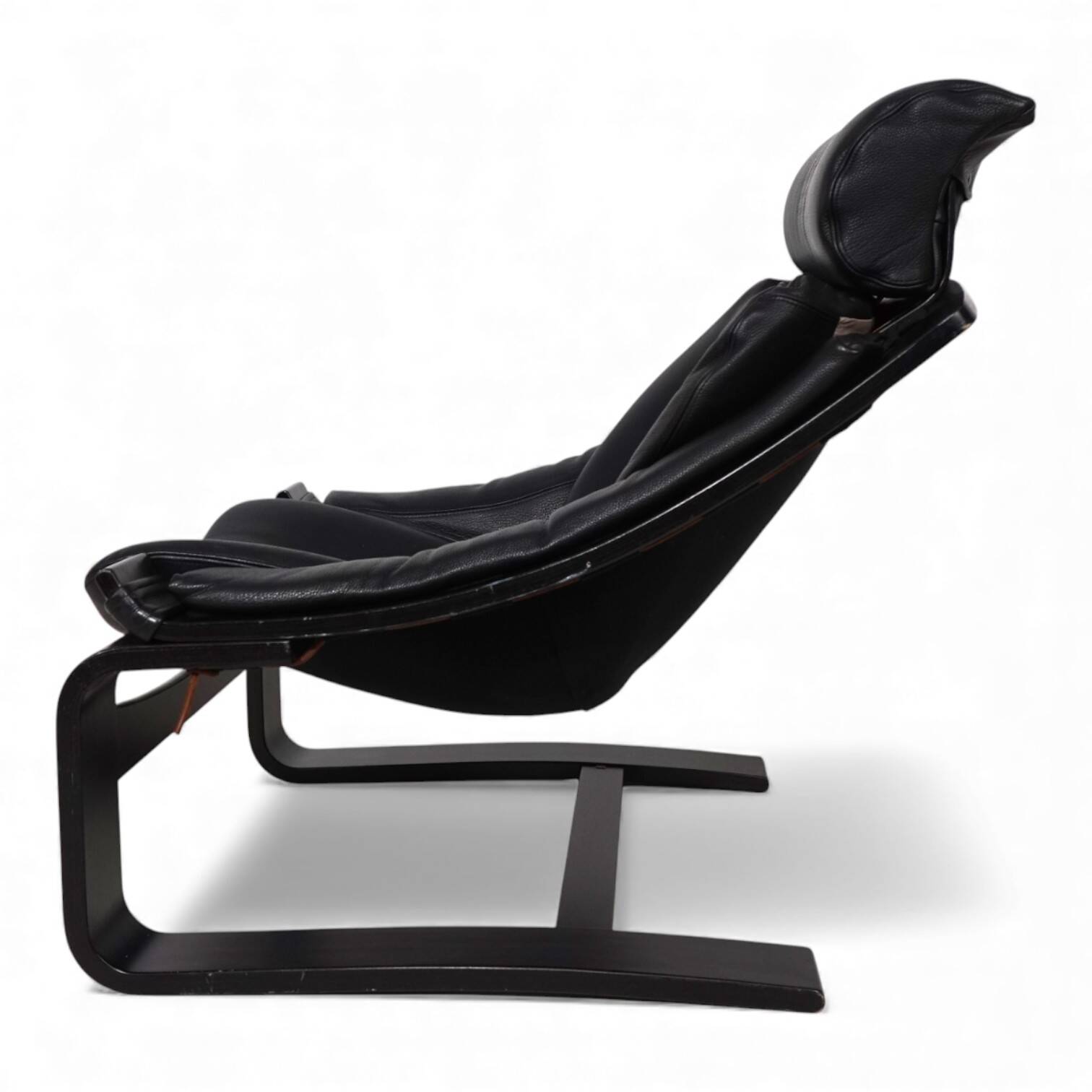 Nelo Kroken leather lounge chair by Åke Fribytter, 1970