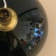 Art deco lamp foot in black opaline