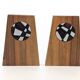 1960s Bookends | Set of 2 | Wood, Ceramic & Brass