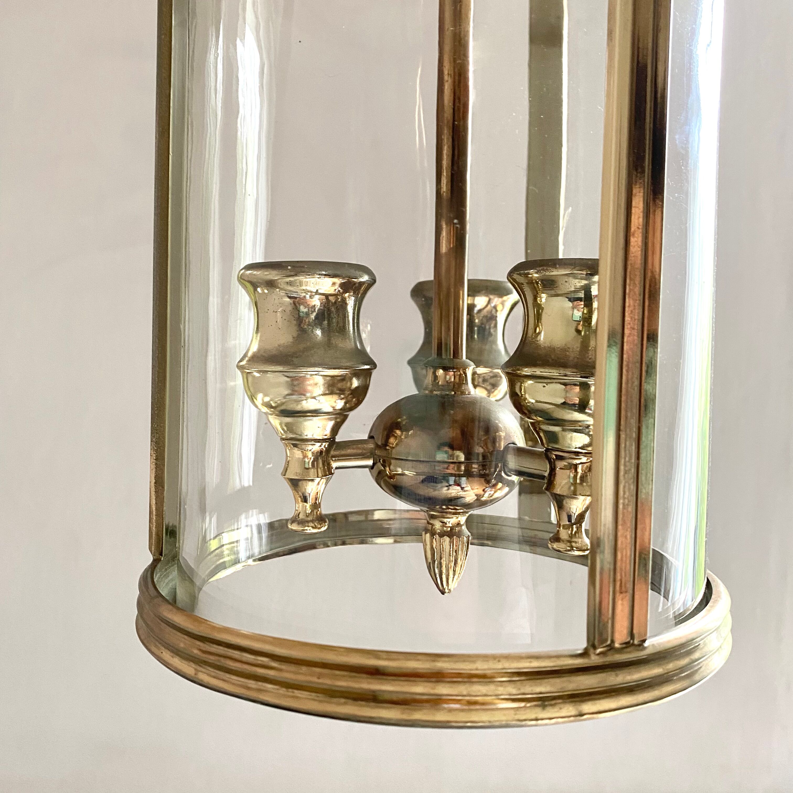 Golden lantern pendant lamp
