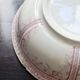 Antique Lunéville earthenware basin/salad bowl, Printanier pattern, red