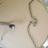 Round gold metal mirror, rose crown