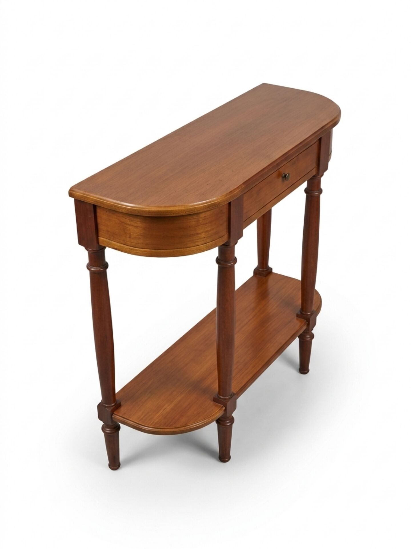 Table console demie lune en merisier massif