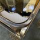 Coffee table in gilded metal and mirror glass with double top 1980
