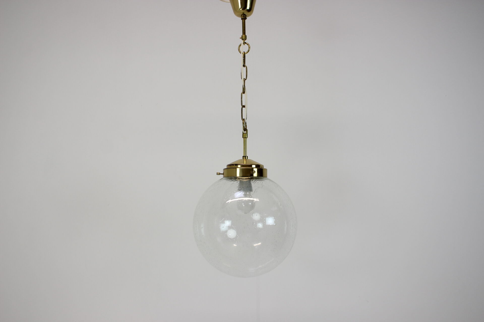 Glass hanging lamp Kamenicky Senov, 1970