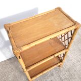 Rattan shelf on legs circa 1970