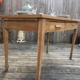 Raw wood farm table