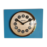 Vintage formica clock silent rectangular wall clock "Blue Kiple"