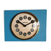 Vintage formica clock silent rectangular wall clock "Blue Kiple"