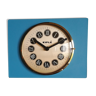 Vintage formica clock silent rectangular wall clock "Blue Kiple"