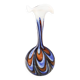 Grand vase en verre orange, blanc et bleu par Opaline Florence, Italie