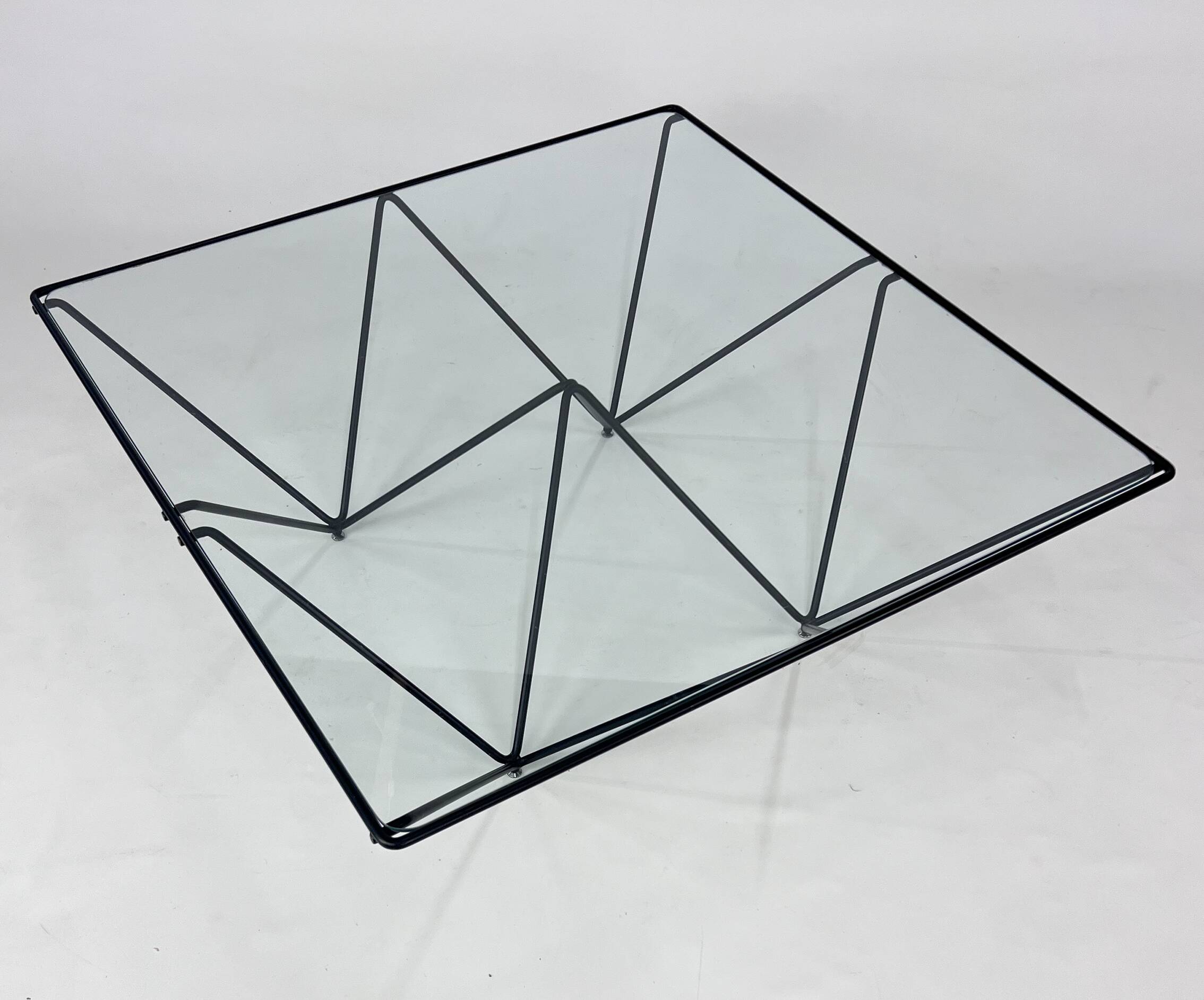 Postmodern Italian Steel and Glass Coffee Table, 1980s