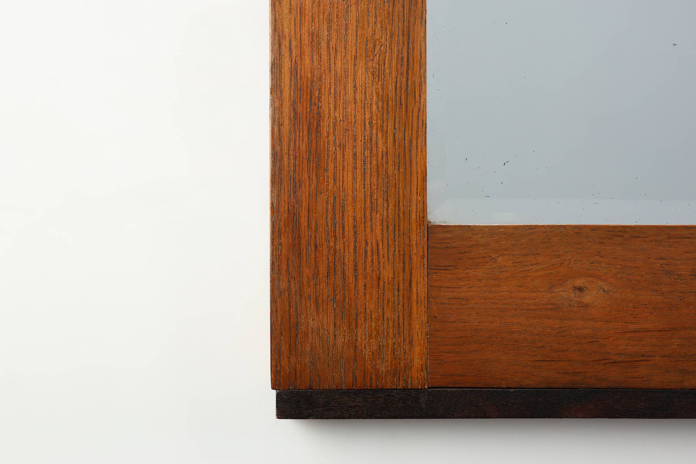 Amsterdam School style solid Oak Mirror, The Netherlands ca. 1915