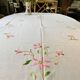Embroidered white cotton tablecloth