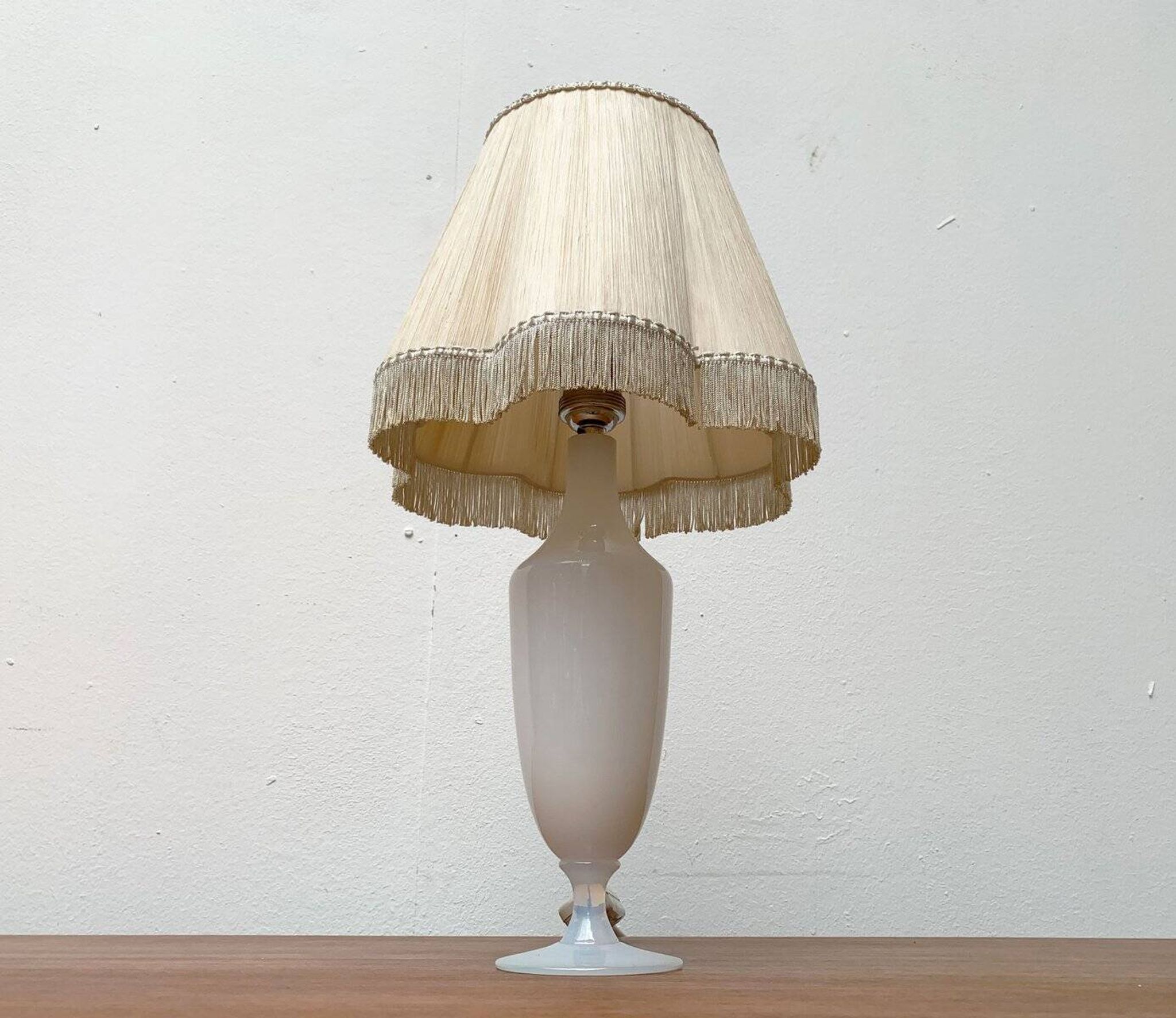 French opaline glass table lamp from the mid-century Sèvres, 1960s.