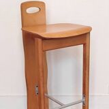 80's design solid wood high stools