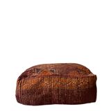 Vintage Berber pouf in handwoven wool