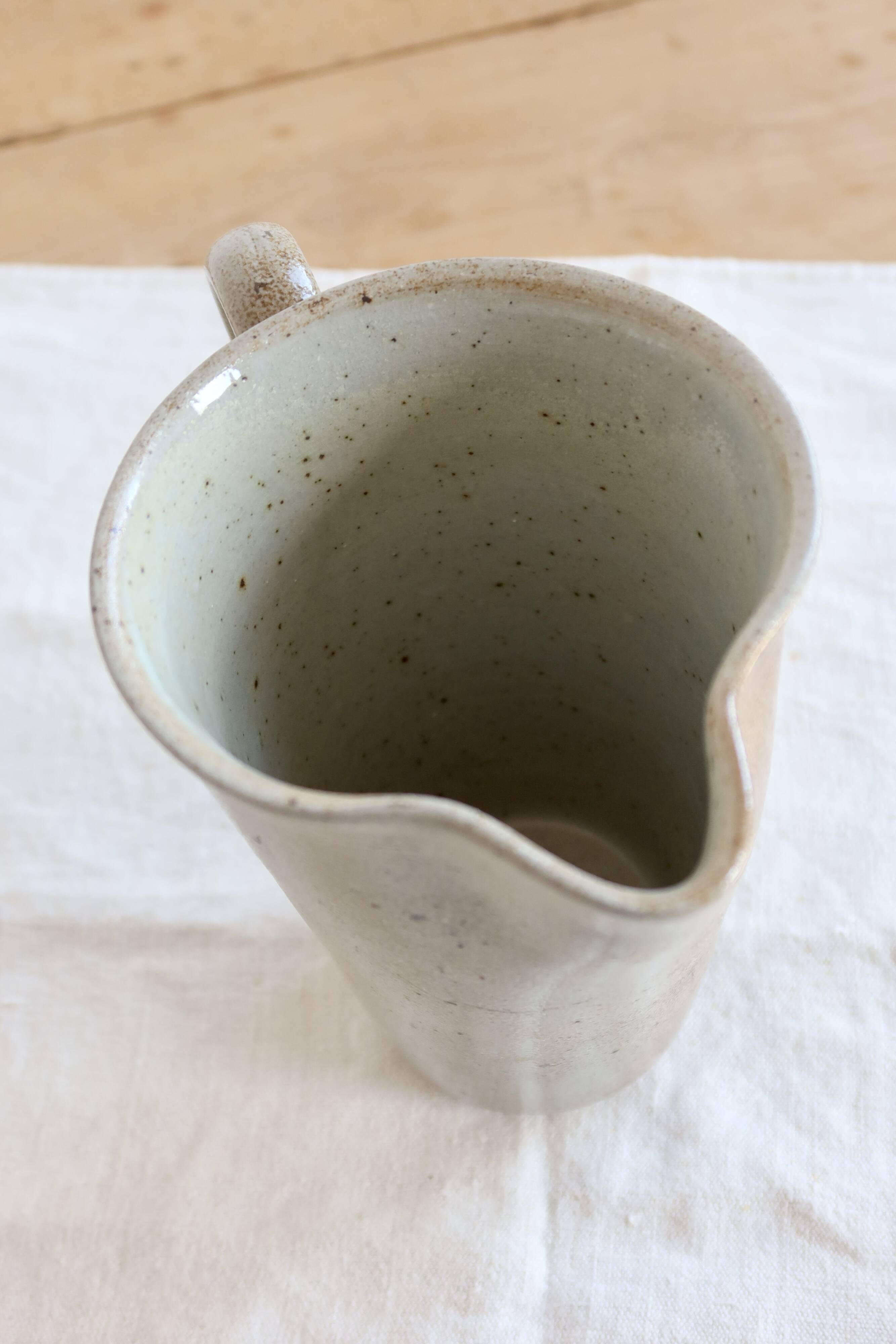 Vintage ceramic jug in taupe brown glaze