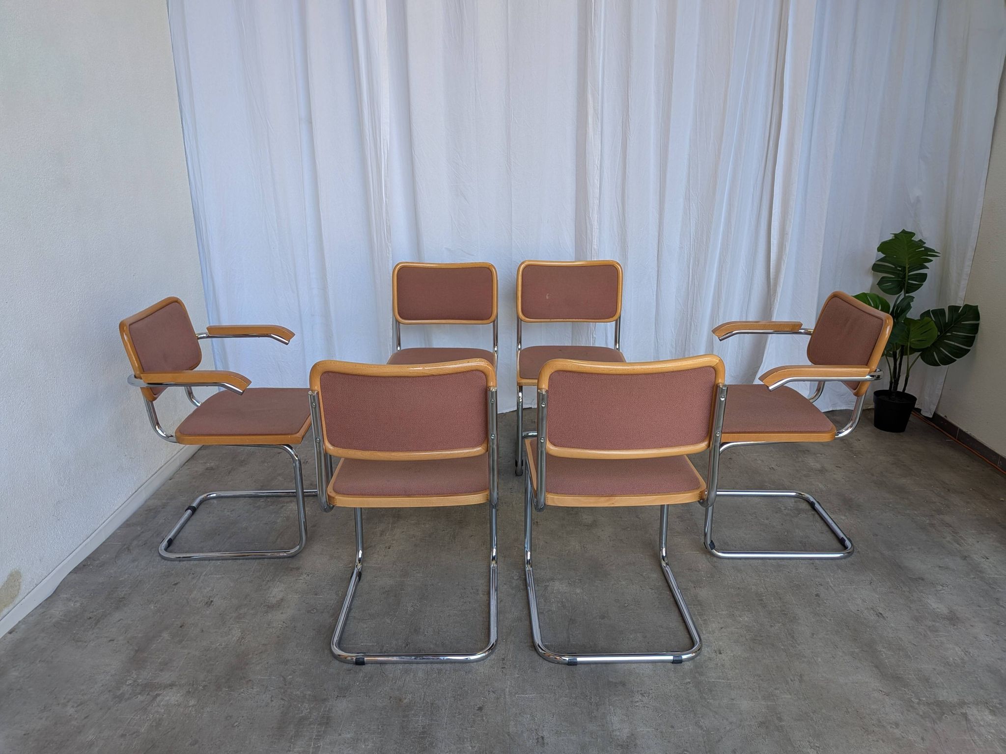 Set of 6 Vintage Cesca Chair by Bene Austria 1970s / Mid Century Chrome Din
