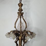 LOUIS XV style chandelier in gilded and patinated bronze with draped women