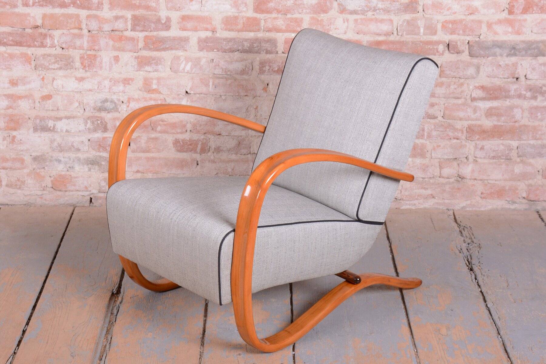 Chaises longues Art Déco H-269 en tchéque par J. Halabala pour Up Závody, années 1930, ensemble de 2