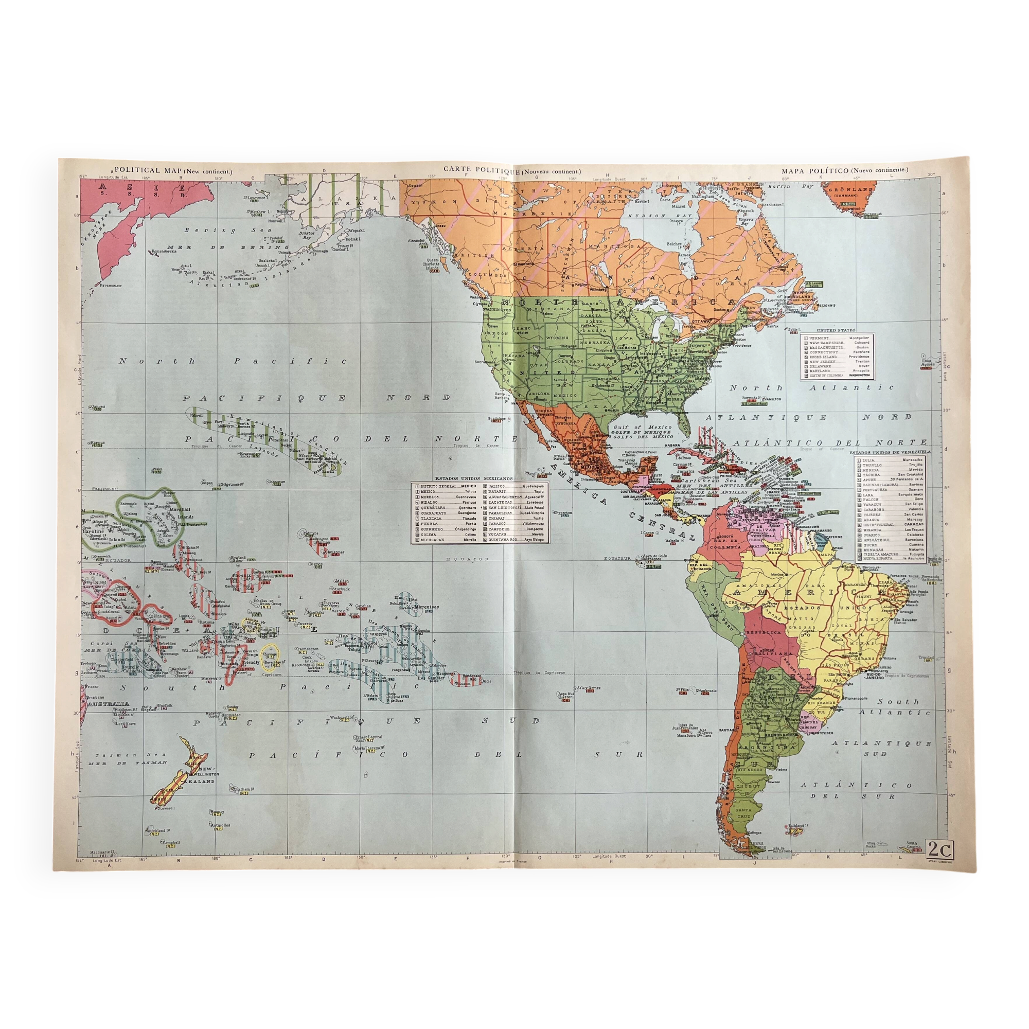 Old political map New World | Americas, Pacific, Oceania