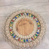 Mirror in basketry and vintage pearl