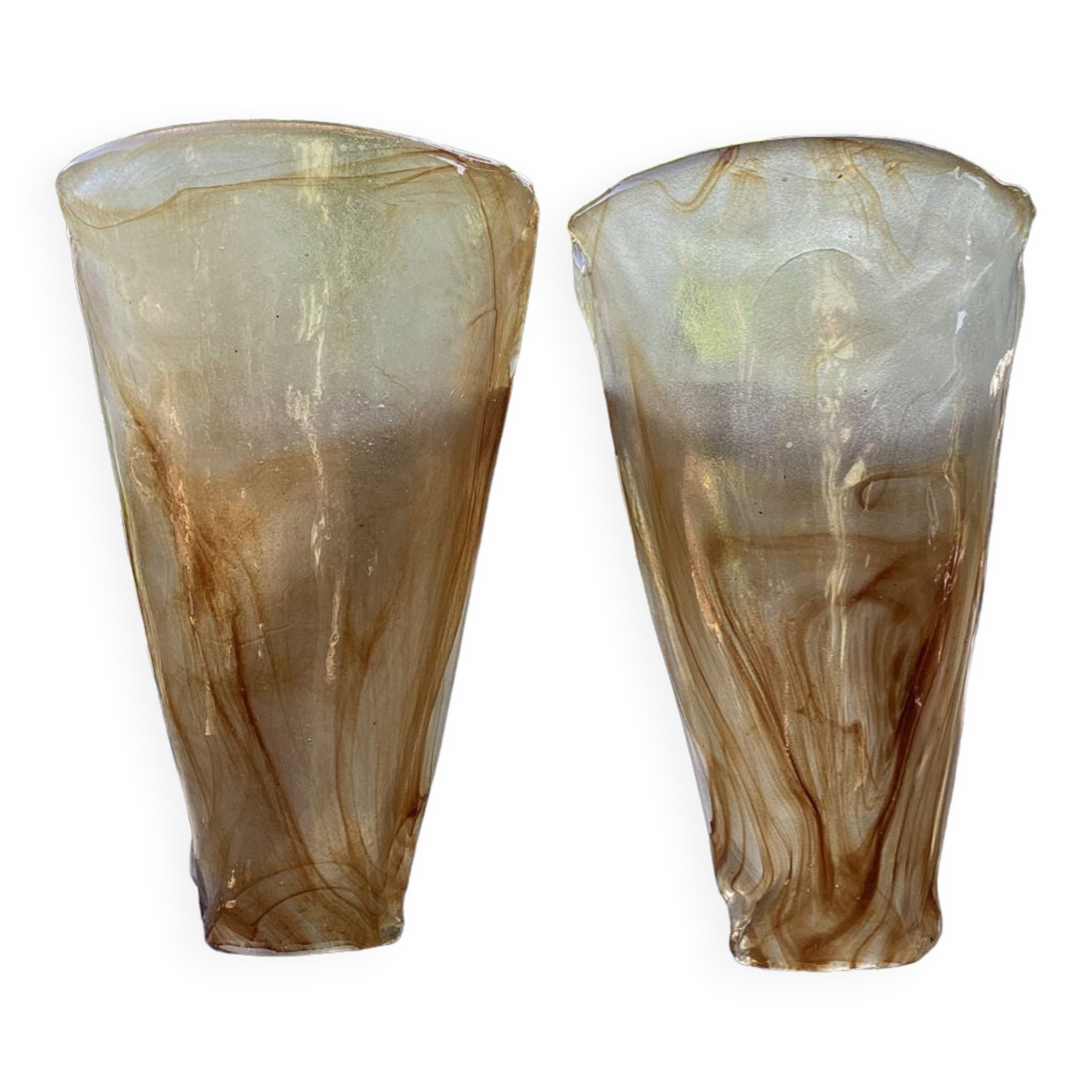 2 appliques verre soufflé Murano