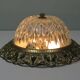 Hollywood Regency ceiling light, cut glass and openwork gold edge.