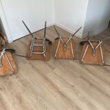 Extendable table + 4 marbled formica chairs