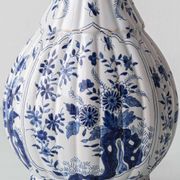 Antique Delft Style Blue and White Ceramic Table Lamp by Samson, circa 1880-1910