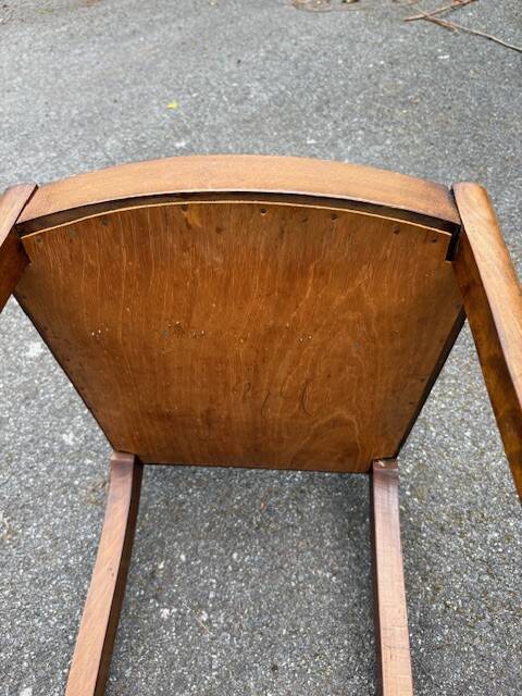 pair of beige velvet Art Deco / vintage chairs