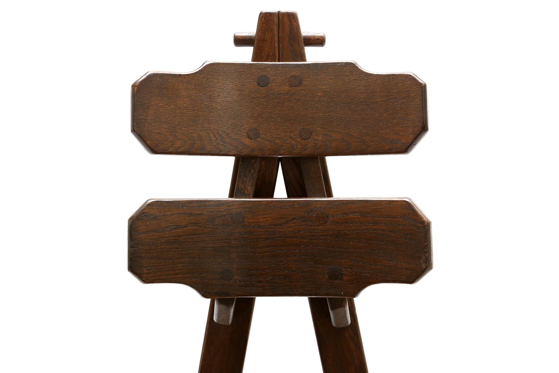 Set of 4 chairs brutalist spotted oak 1935