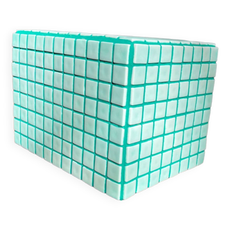 Green glass cube