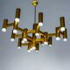 Gaetano Sciolari geometric chandelier, 19 lights, Italy, 1970s