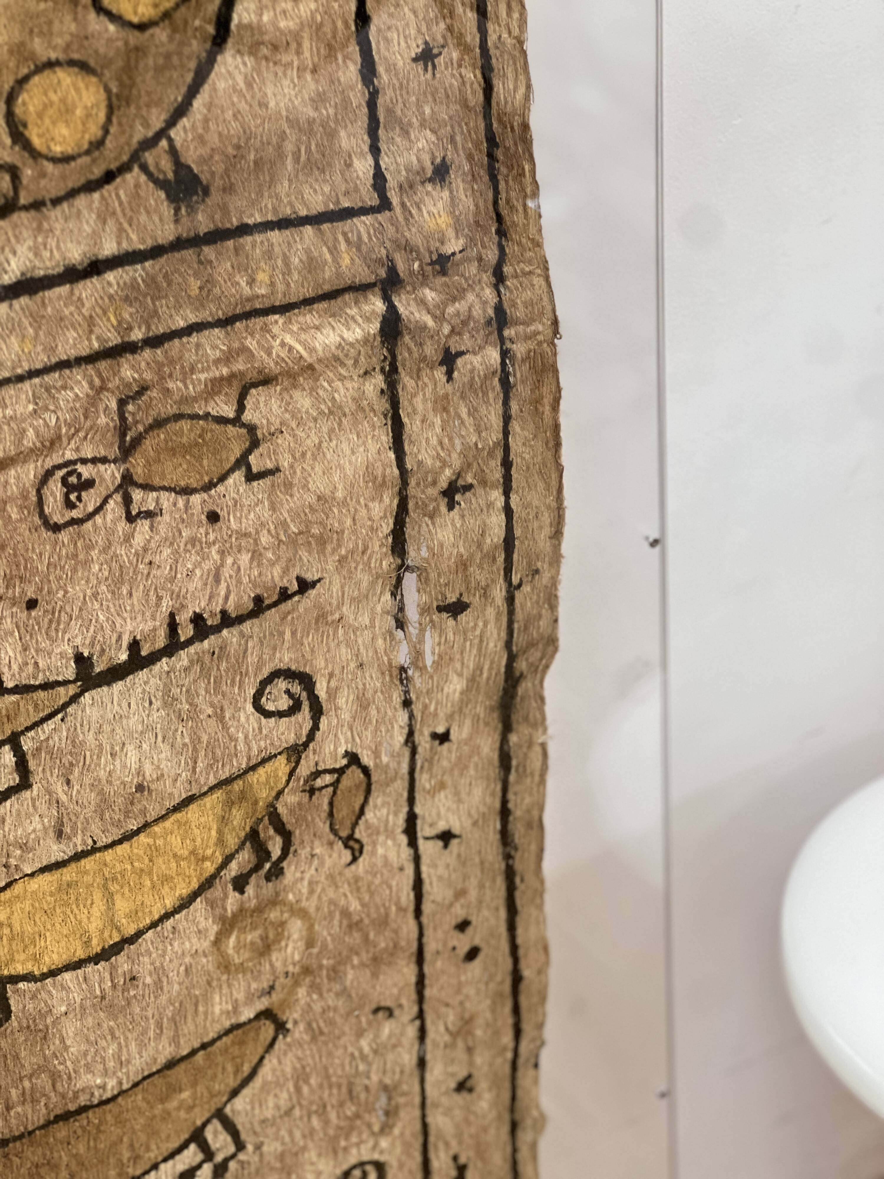 Panneau décoratif dessins sur écorce