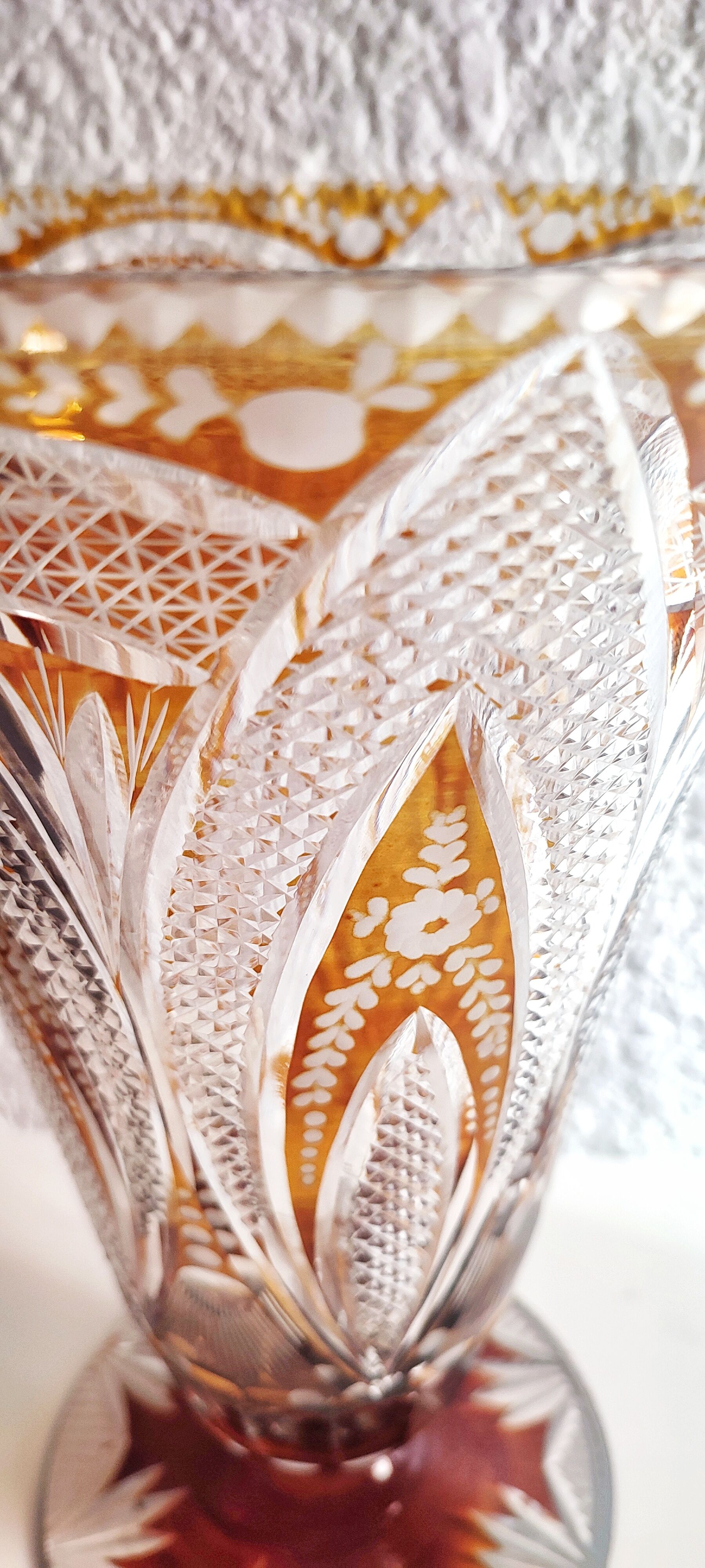 Bohemian glass vase. Czech Republic 1980s.