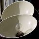 Art Deco Vintage brown and white enamelled suspension duo