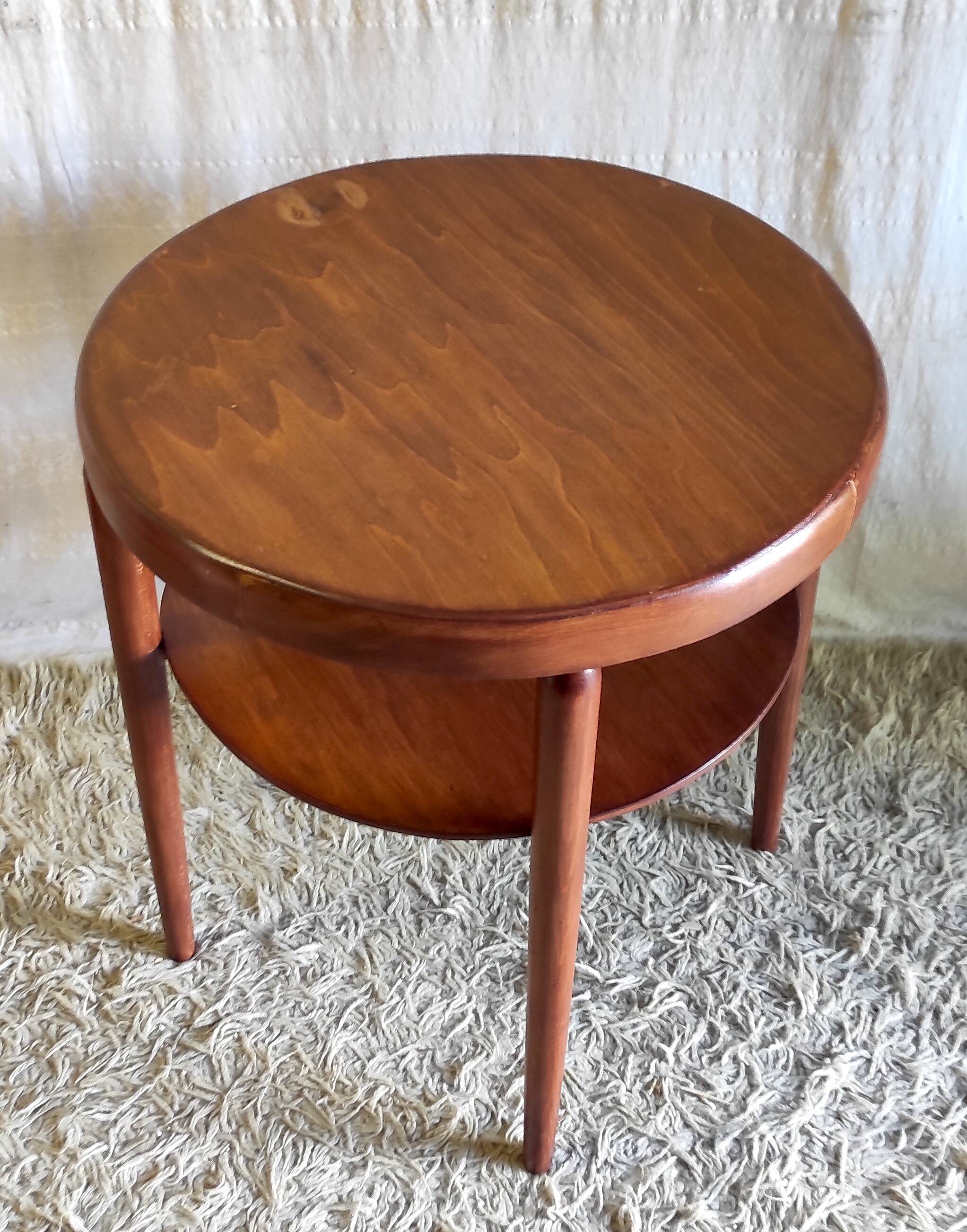 Art Deco style side table in solid wood - 1930s/1940s