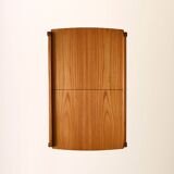 Vintage Scandinavian elm coffee table with storage compartment