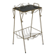 Gold metal and black glass side table