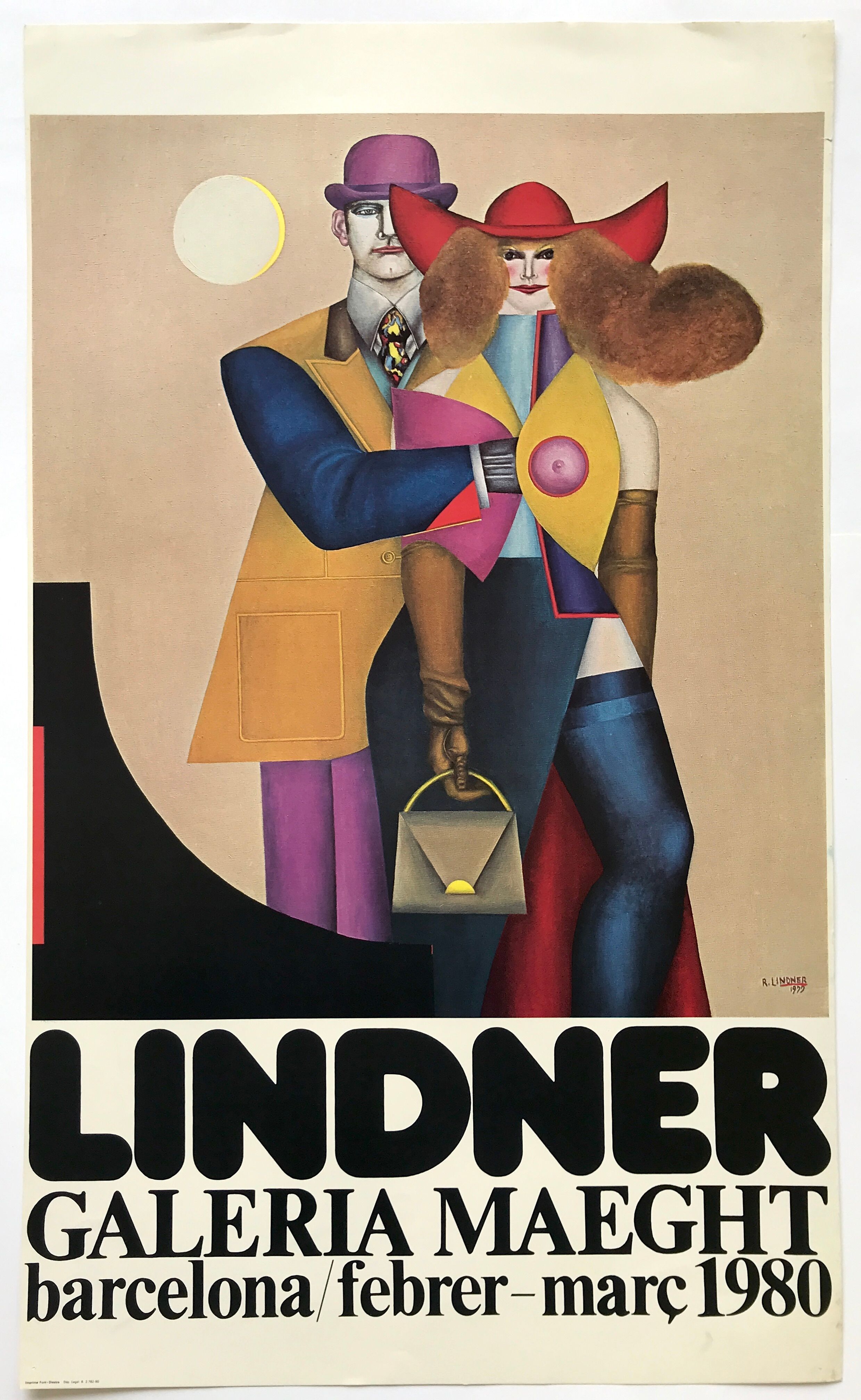 Original exhibition poster by Richard Lindner, Galeria Maeght, Barcelona, 1980