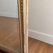 Large antique gilded fireplace mirror, Louis style
