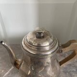 Antique Silver-Plated Metal Teapot Art Deco