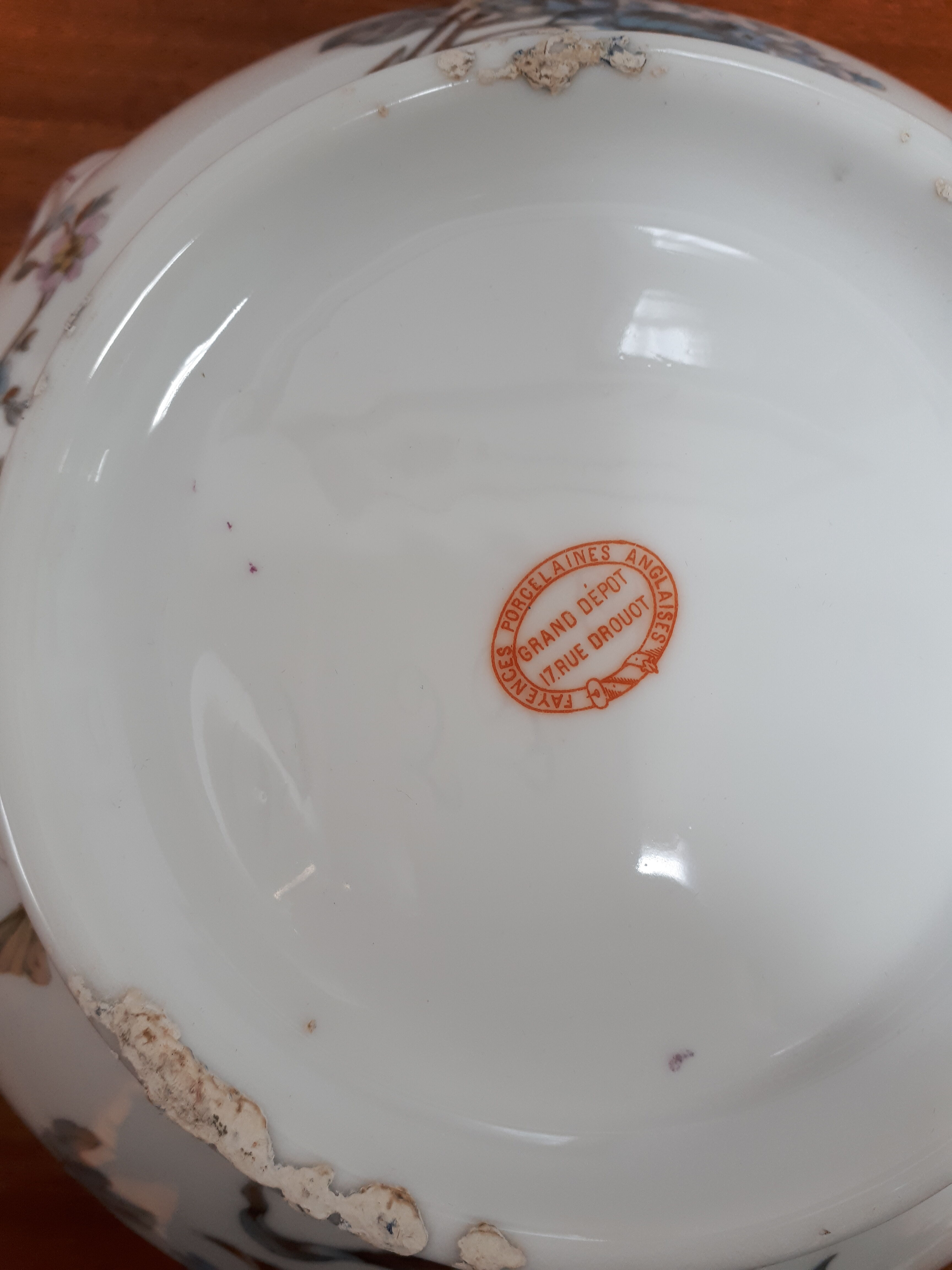 Vegetable soup tubeware XIX th flowers Grand Dépot Drouot