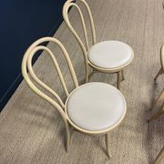 Set of 4 Thonet type bistro chairs light curved wood & Skaï GO IN Germany