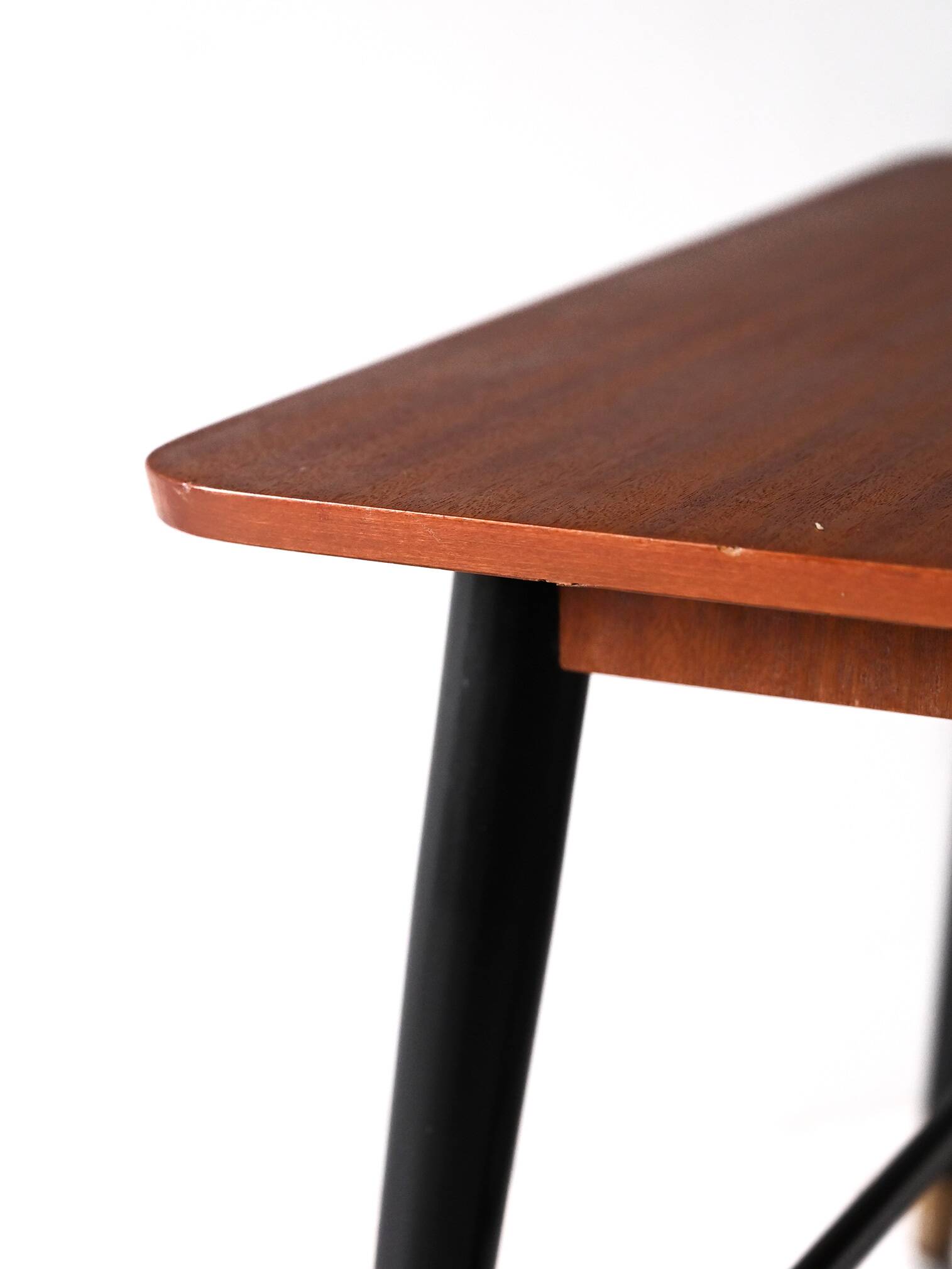 Vintage Scandinavian teak coffee table with castors