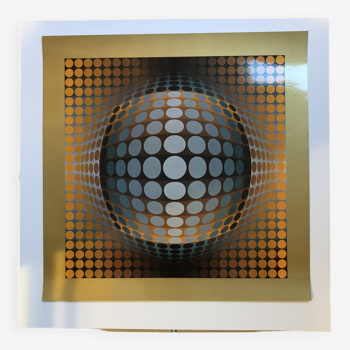 Héliogravure Vega - Zett de Victor Vasarely 60x60cm, tirage de 1974